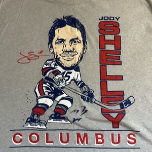 Jody Shelley Columbus Blue Jackets Homage Tee- Size XXL